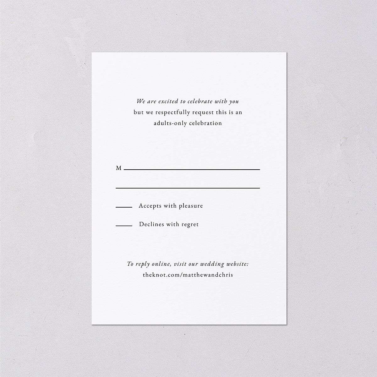 Classically Stated Wedding Response Cards — view 2