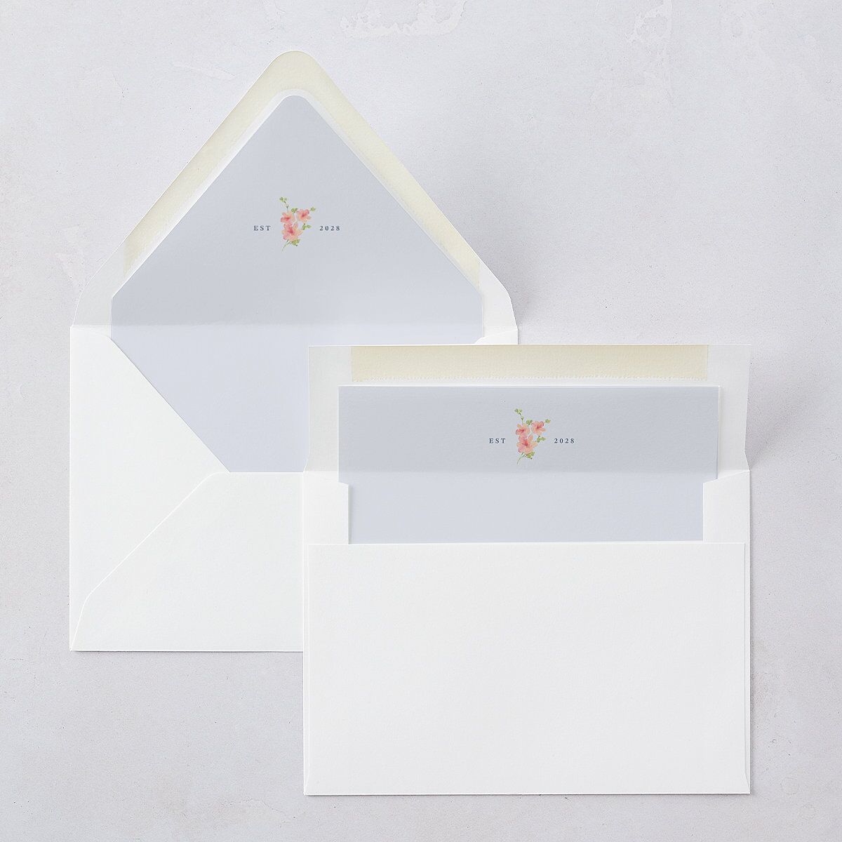 Fairytale Wildflower Crest Euro Envelope Liners Pure White Luxe