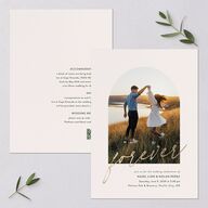 Forever Arch Foil Wedding Invitations Gold Moss Signature Blank No Standard