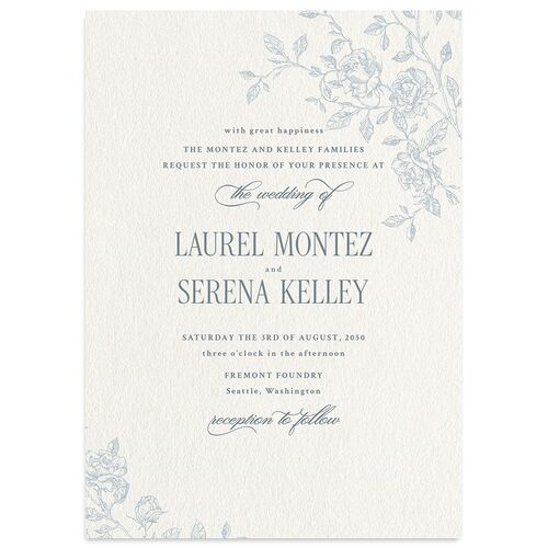 Vintage French Botanical Wedding Invitations Stream Signature Blank No Standard