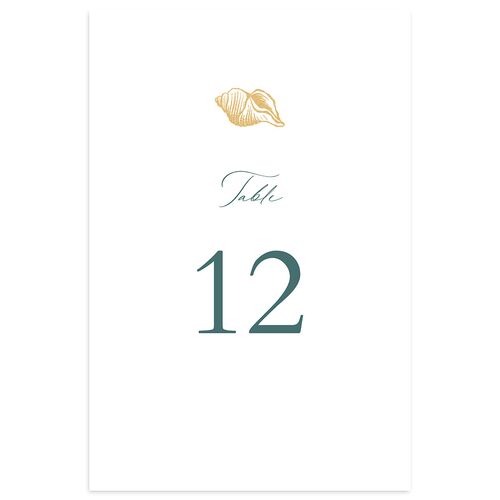 Classic Shell Table Numbers Gold Wave Signature