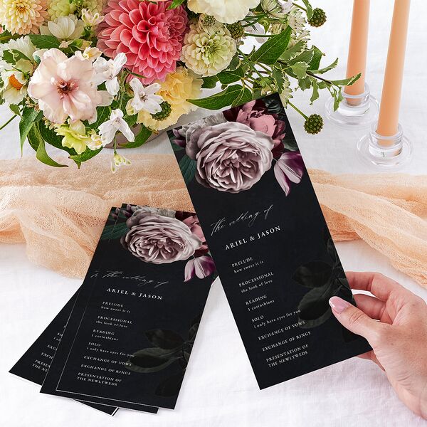 Modern Rose Wedding Programs Peach Fuzz Signature
