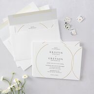 Minimal Rings Wedding Invitations Gold Pure White Signature Blank No Standard