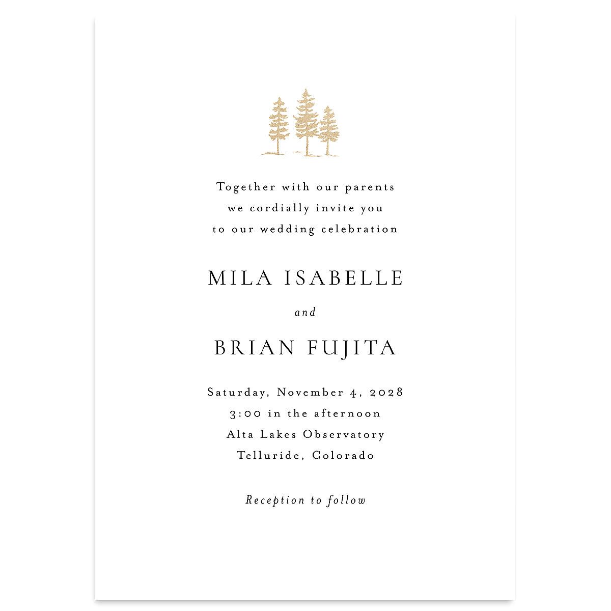 Aspen Wedding Invitations