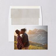 Romantic Roses Save The Date Cards Off-White Signature smooth Blank No Standard