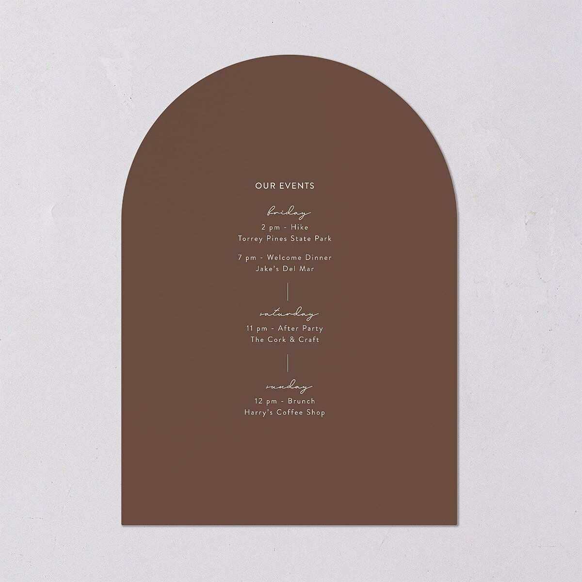 Monogram Arch Foil Wedding Invitations Gold Walnut Signature Blank Arch No