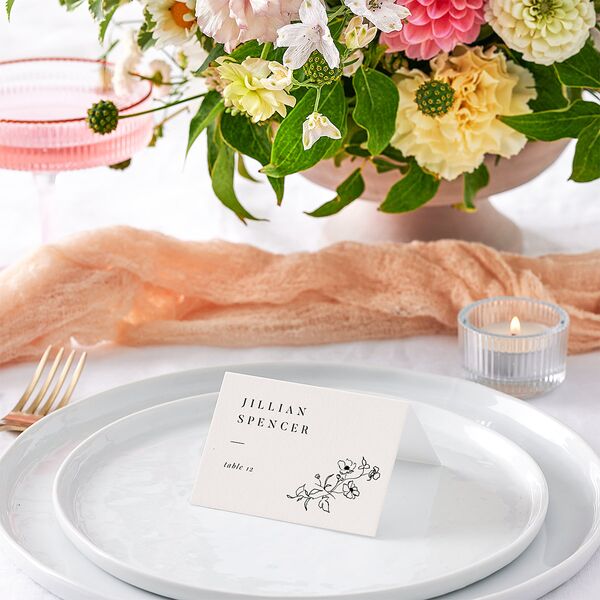 Elegant Minimal Place Cards Champagne Signature