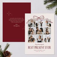 Best Present Ever Bow Gallery Holiday Cards Merlot Signature Blank Standard Portrait