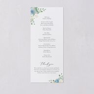 Gilded Hydrangea Wedding Programs Gold Ocean Signature
