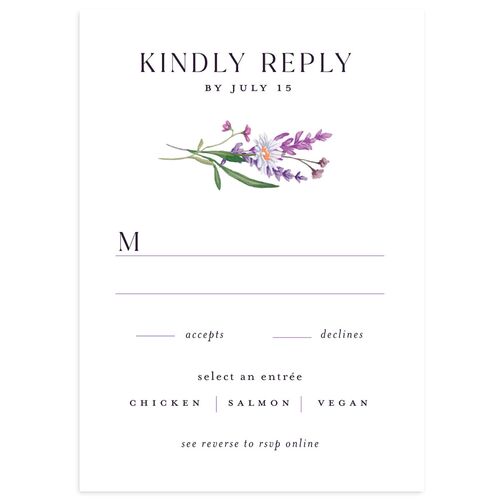 Mountain Wildflowers Wedding Response Cards Lilac Signature Standard