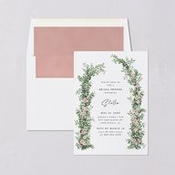 Floral Arc Bridal Shower Invitations Shell Pink Signature Blank Standard