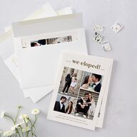 Photo Elopement Wedding Invitations Linen Signature Blank No Standard