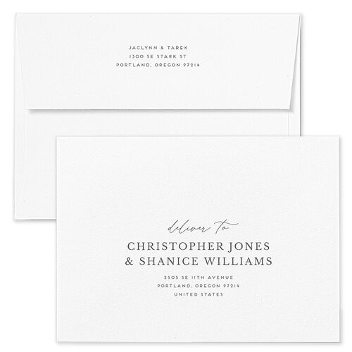 Botanical Frame Wedding Invitation Envelopes Kraft Hunter Green Return Address Standard Signature