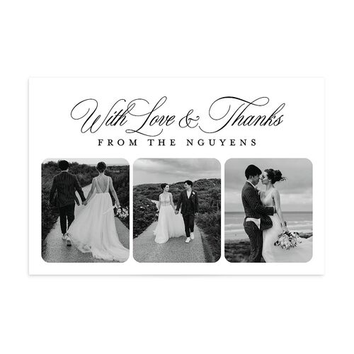 Modern Classic Picture Portrait Thank You Postcards Pure White