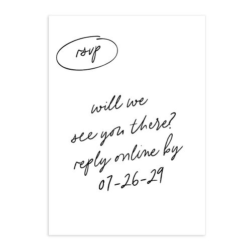 Sunny Day Modern Script QR Code RSVP Cards Pure White Signature Standard