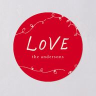 Whimsical Holiday Handwritten Holiday Stickers Ruby Circle