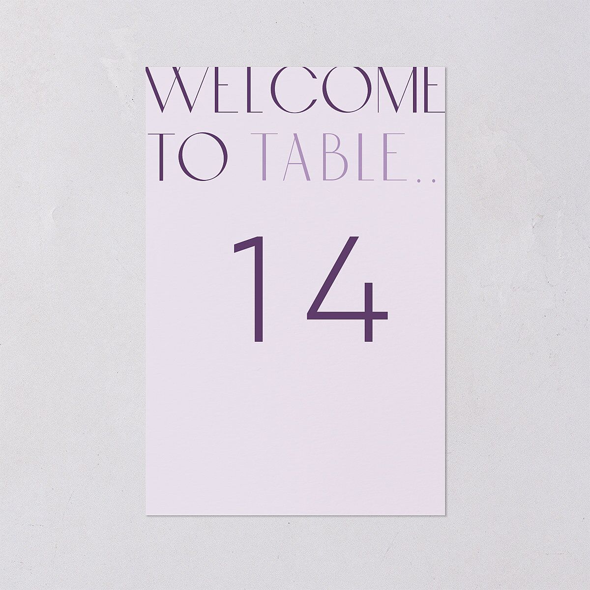 Real Talk Table Numbers Sheer Lilac Signature