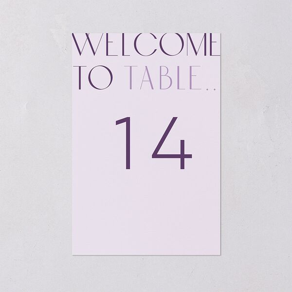 Real Talk Table Numbers Sheer Lilac Signature