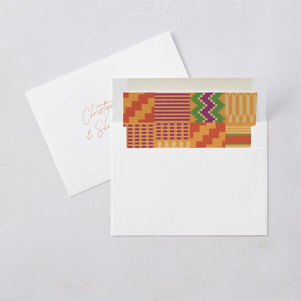 Ankara Print Wedding Invitations Gold Marigold Signature Blank No Standard