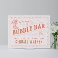 Boots and Bubbly Western I Do BBQ Bridal Shower Standard Bar Tabletop Sign Small Soft Peach Standard Indoor Foam Core S Tabletop Bar