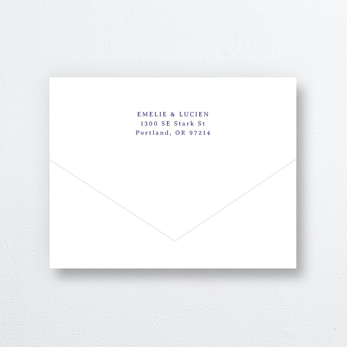 Vintage Toile All-in-One Wedding Invitations Sapphire Signature Light Both Recipient and Return Addresses No