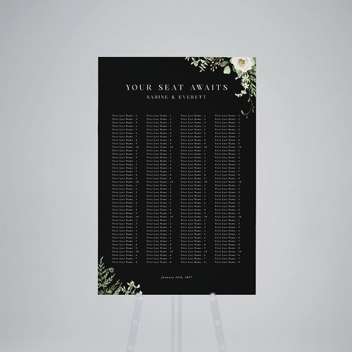 Floral Fern Frame Standard Seating Chart Large Charcoal Standard Indoor Foam Core L Seating