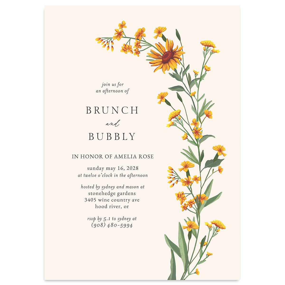Wild Daisies Bridal Shower Invitations