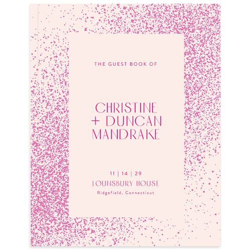 Shimmering Frame Wedding Guest Book Pink Cotton