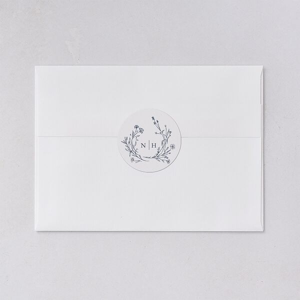 Natural Monogram Wedding Stickers Midnight Navy