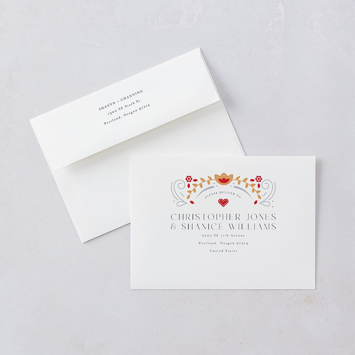 Nordic Folk Save The Date Cards Dark Navy Signature smooth Blank No Standard