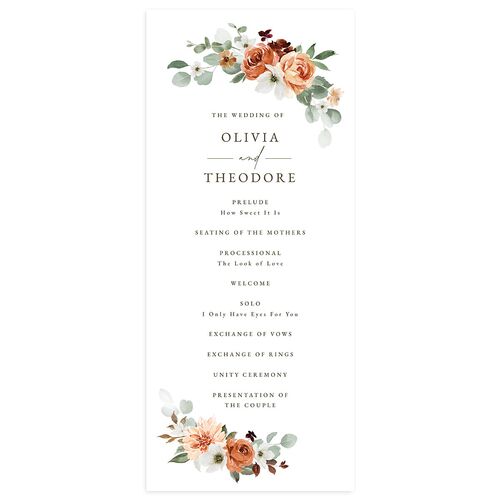 Eucalyptus Bouquet Wedding Programs Terracotta Signature