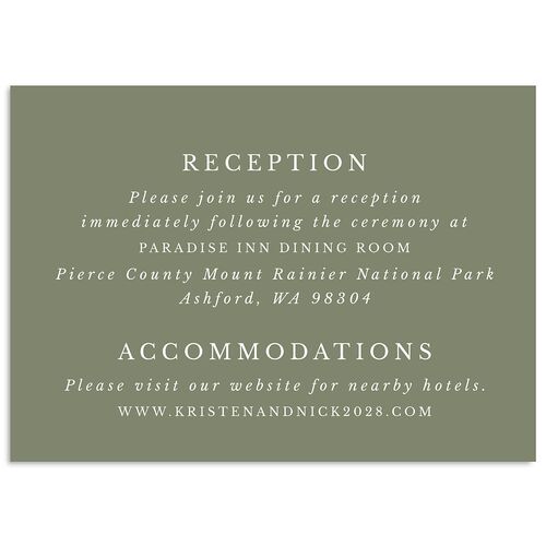 Eucalyptus Frame Wedding Enclosure Cards No Foil Pure White Triple thick Standard