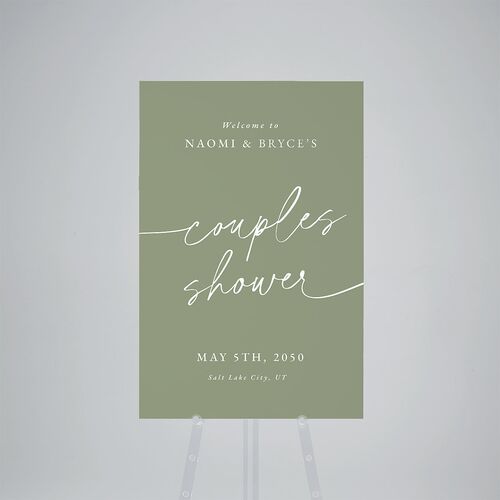 Hand Scripted Couples Shower Standard Welcome Sign Large Moss Standard Indoor Foam Core L Welcome