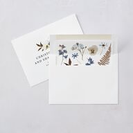Pressed Flowers Wedding Invitations Regency Blue Signature Blank No Standard