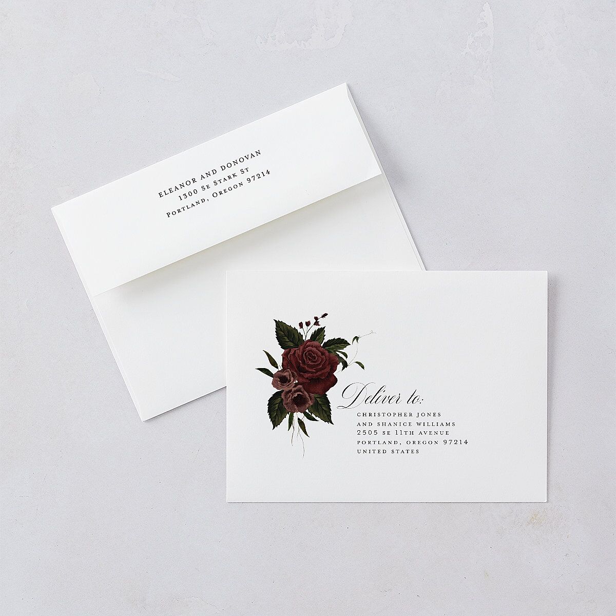 Dark Gothic Roses Wedding Invitations Burgundy Signature Blank No Standard
