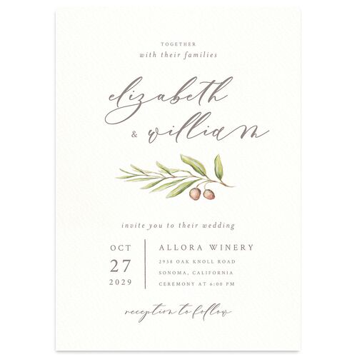 Painted Winery Wedding Invitations Almond Signature Blank No Standard