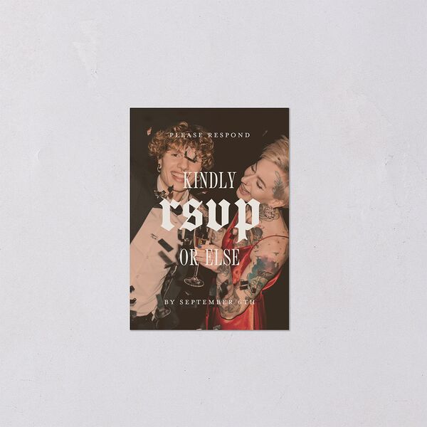 Til Death Gothic Photo QR Code RSVP Cards Sand Signature Standard