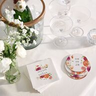 Blooming Dahlias Cocktail Napkins Hot Pink Napkin Uncoined