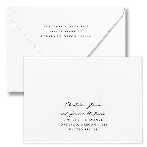 Beach Monogram Rehearsal Dinner Invitation Euro Envelopes White Lavender Both Recipient and Return Addresses Luxe Signature
