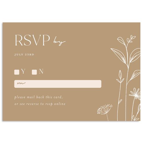 Simple Modern Wildflowers Wedding Response Cards Mocha Signature Standard