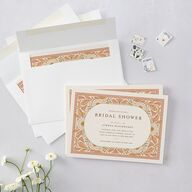 Intricate Vintage Bridal Shower Invitations Peach Pink Signature Blank