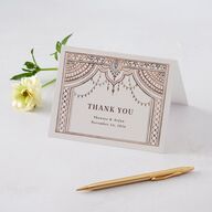 Indian Painted Henna Thank You Cards Chestnut