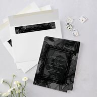 Moody Romantic Lace Floral Wedding Invitations Medieval Grey Signature Blank No Standard