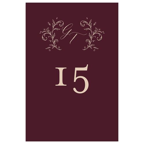 Dark Vintage Fantasy Table Numbers Merlot Signature
