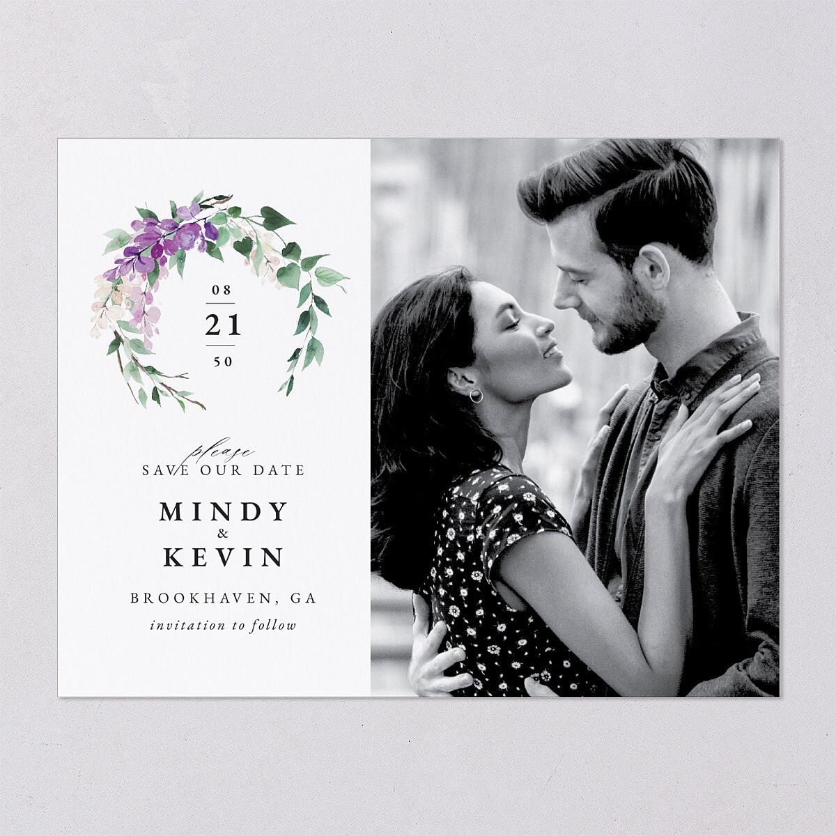 Romantic Wisteria Save the Date Petite Cards — view 7