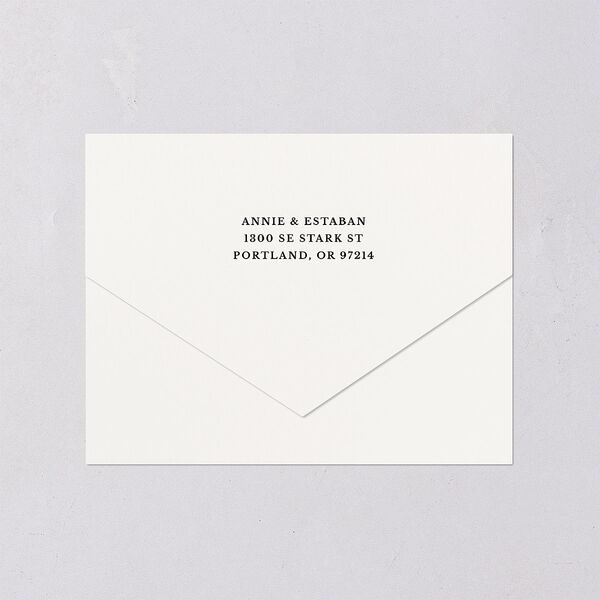 Vintage Candelabra with Bow All-in-One Wedding Invitations Bisque Signature Light Both Recipient and Return Addresses No