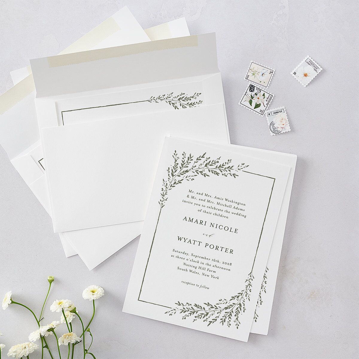 Rustic Branch Frame Wedding Invitations — view 4