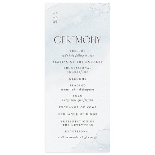 Watercolor Wash Wedding Programs Pool Signature