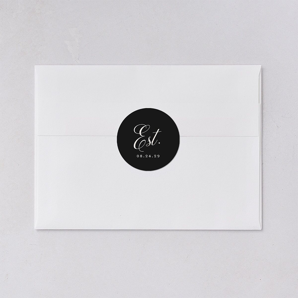 Elegant Hollywood Calligraphy Wedding Stickers Linen Circle