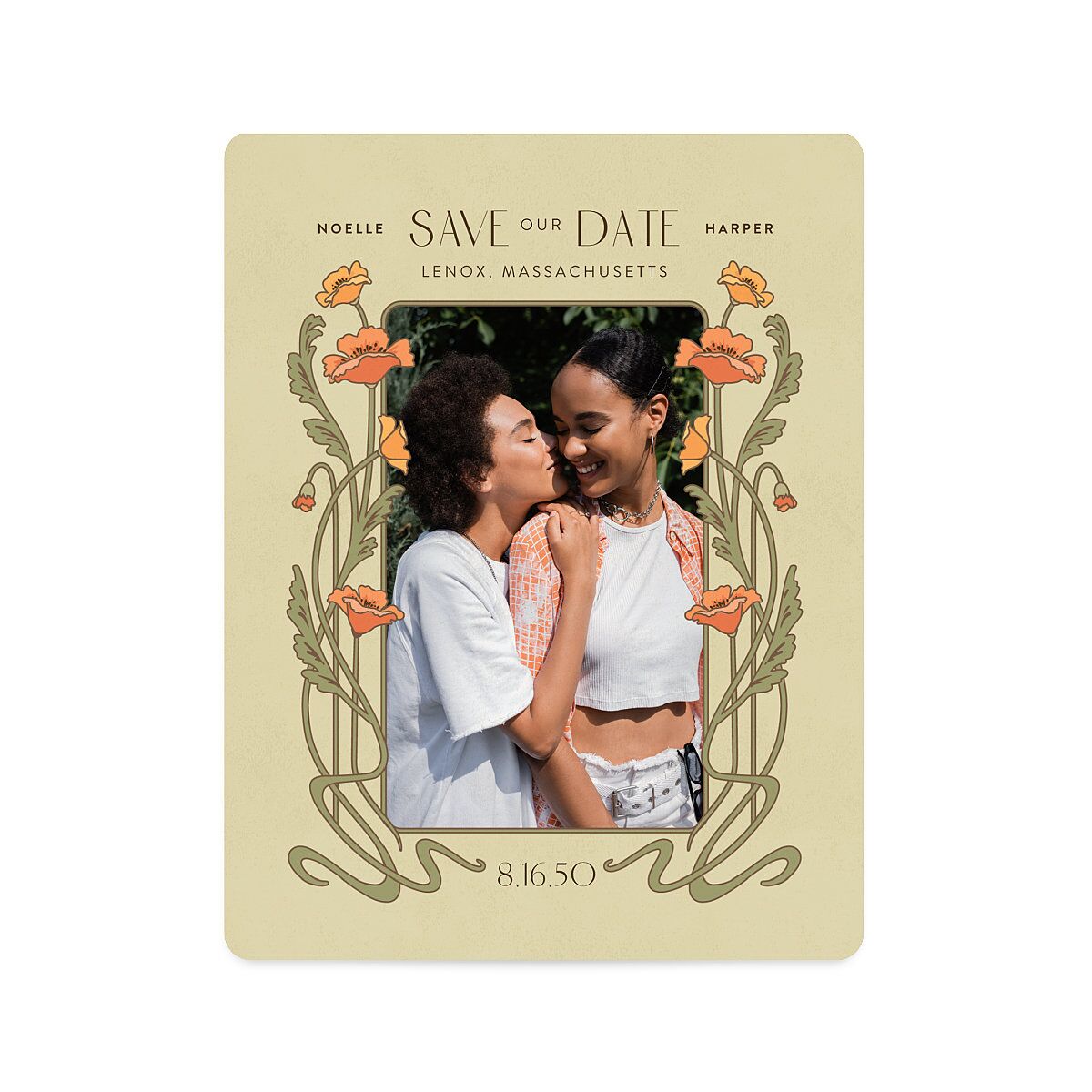Vintage Nouveau Save The Date Magnets